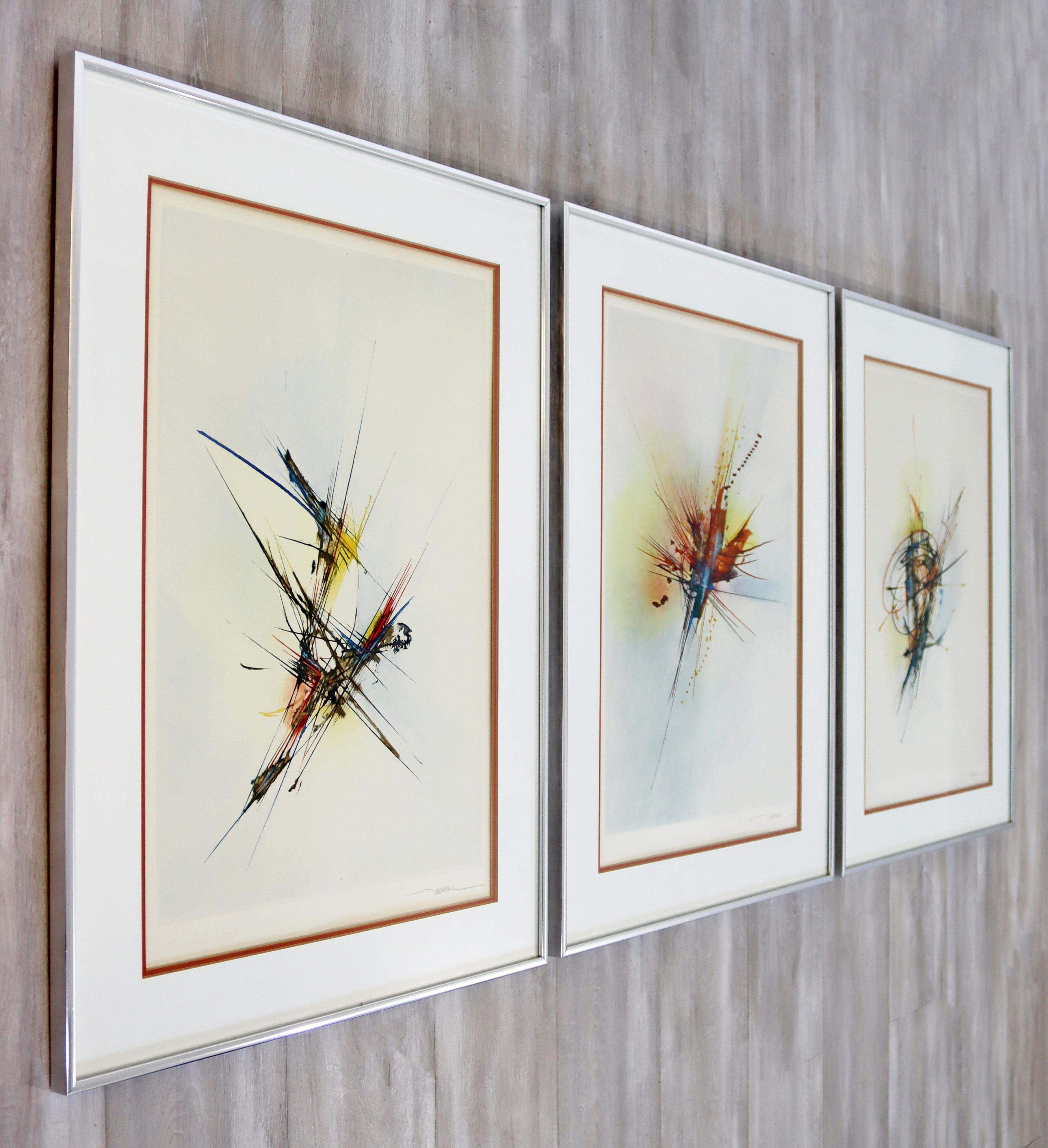 Mid-Century Modern Framed Leonardo Nierman Suite of Signed Color Etchings, 1970s 1
