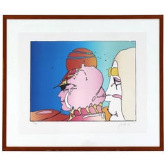 Mid-Century Modern Framed Litho by Peter Max Talking to Karen Signed Numbered