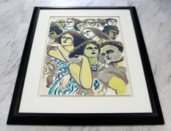 Mid-Century Modern Framed Lithograph City Scene Signed Numbered Lester Johnson