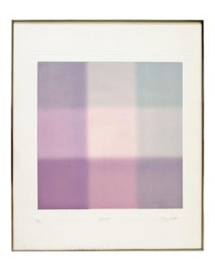 Mid Century Modern Framed Lithograph Signed Barry Nelson Flamingo 13/30 Purple