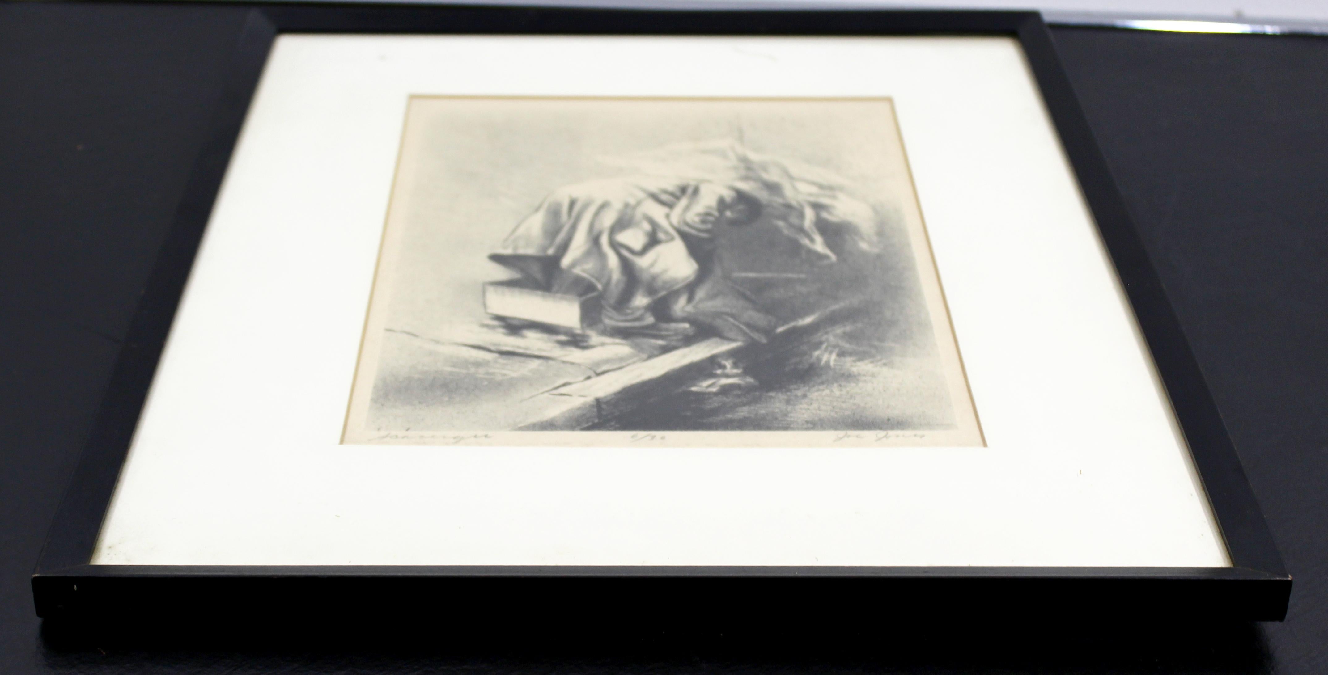 Mid-20th Century Mid-Century Modern Framed Lithograph Signed Joe Jones 1950s Scavengers 6/30