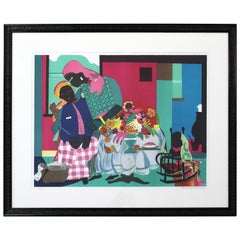 Mid-Century Modern Framed Lithograph Signed Romare Bearden 60/175
