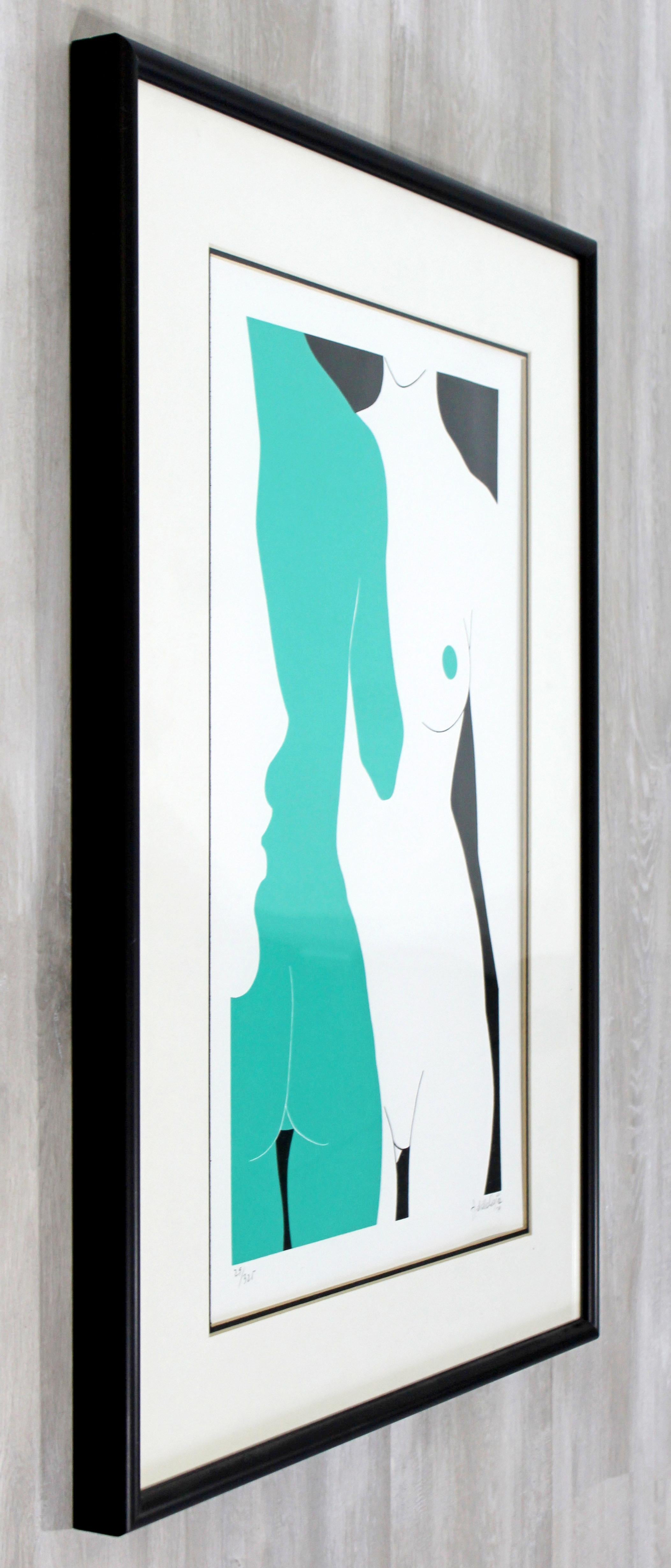 Late 20th Century Mid-Century Modern Framed Lithograph The Nudes Signed Dated 1979 29/325 Green