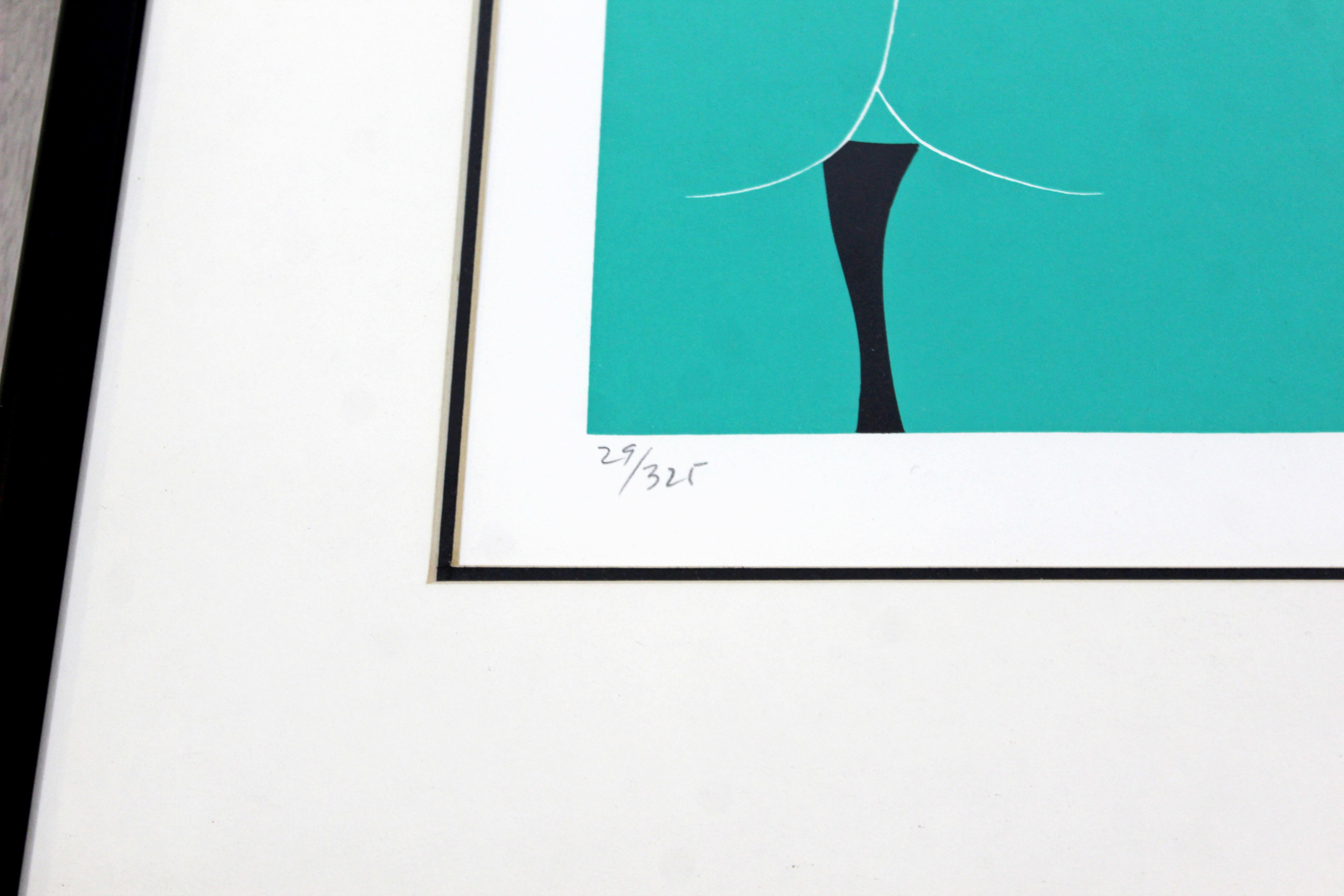 Paper Mid-Century Modern Framed Lithograph The Nudes Signed Dated 1979 29/325 Green