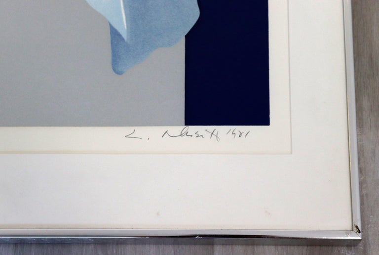 Mid-Century Modern Framed Lowell Nesbitt Signed Silkscreen AP Oriental Iris 70s For Sale 1