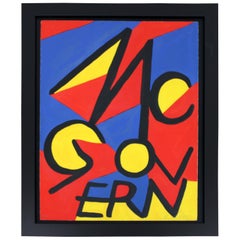 Mid-Century Modern Framed McGovern Lithograph Signed Alexander Calder 5/75 1970s