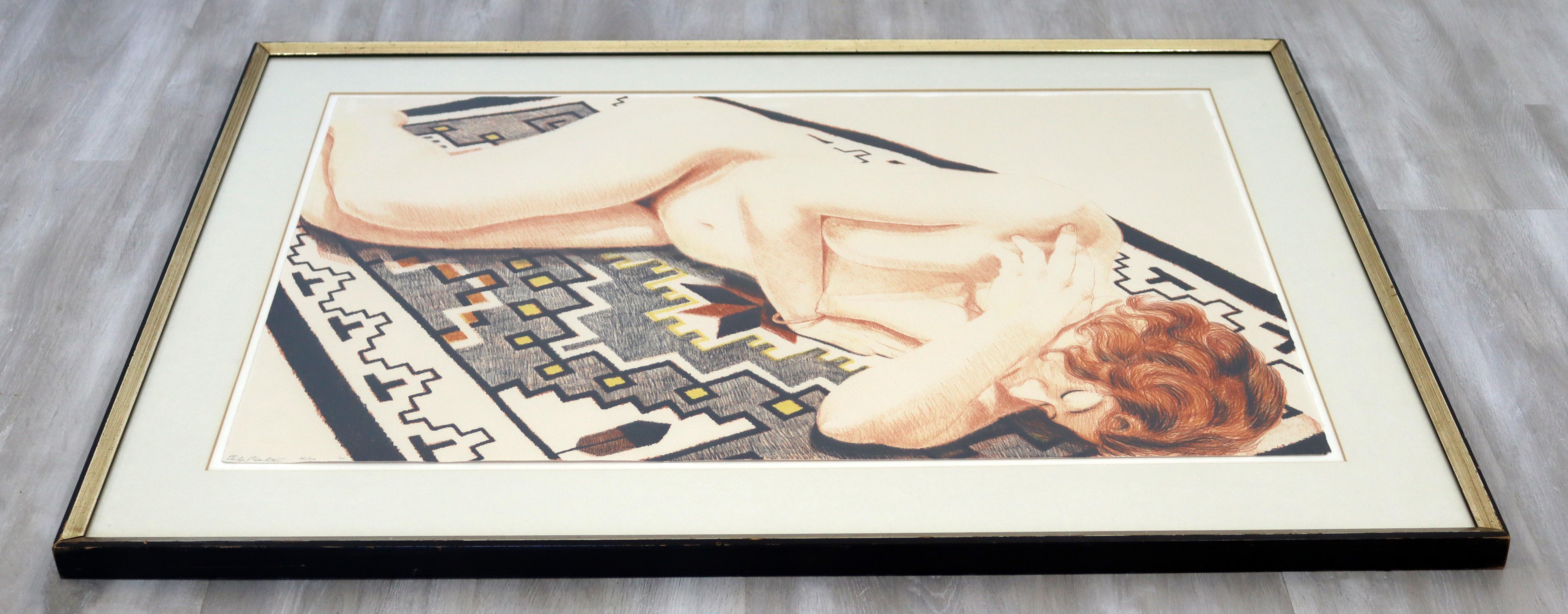 Mid-Century Modern Framed Nude Model Lithograph Signed Philip Pearlstein 1970s In Good Condition In Keego Harbor, MI