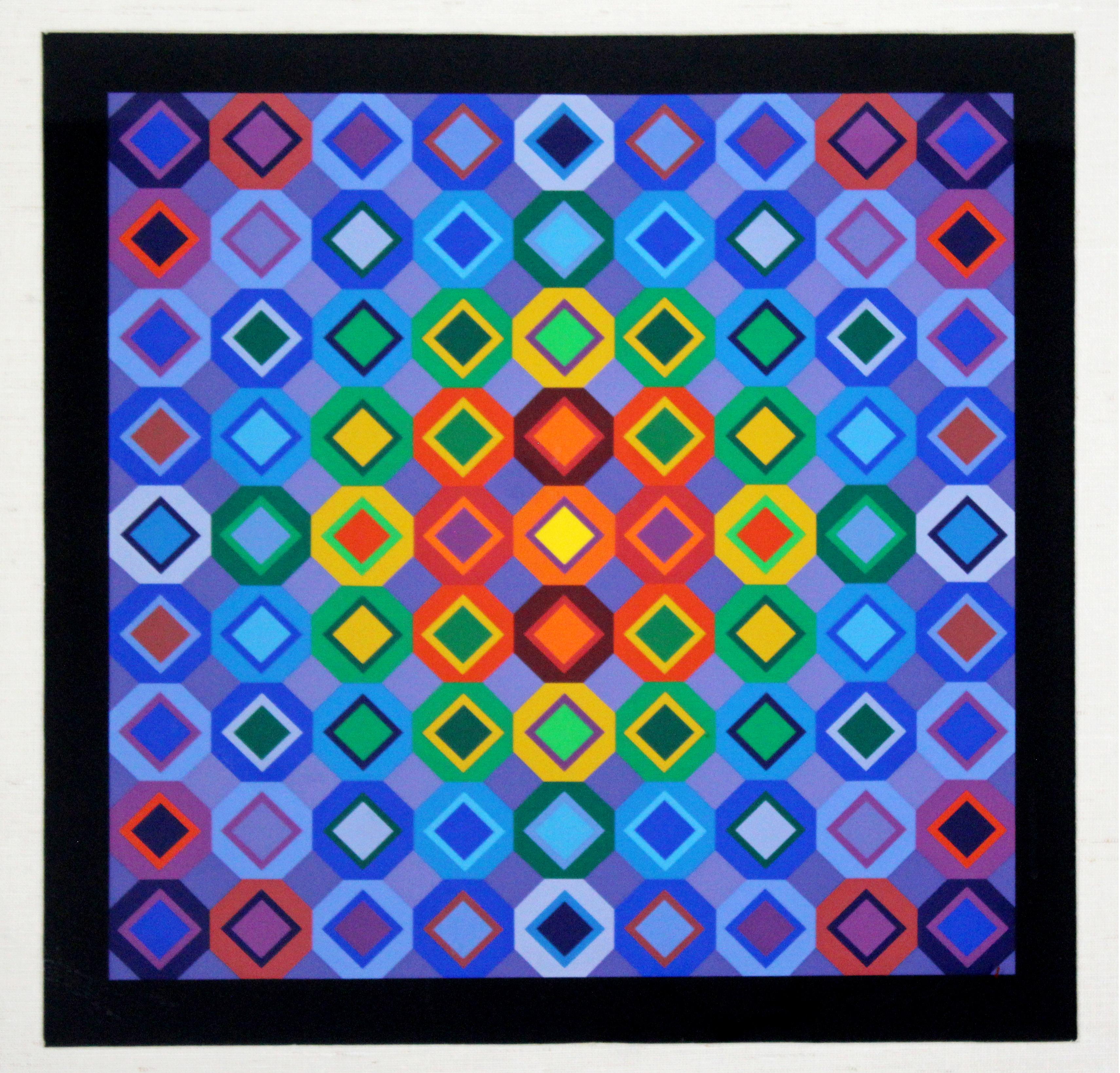 For your consideration is a captivating, framed Optical Art limited edition serigraph, signed and numbered by Victor Vasarely, entitled 