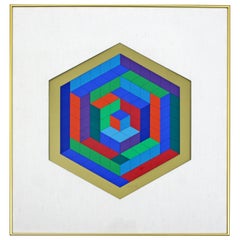 Mid-Century Modern Framed Op Art Serigraph Signed Vasarely Sin Hat A Responses