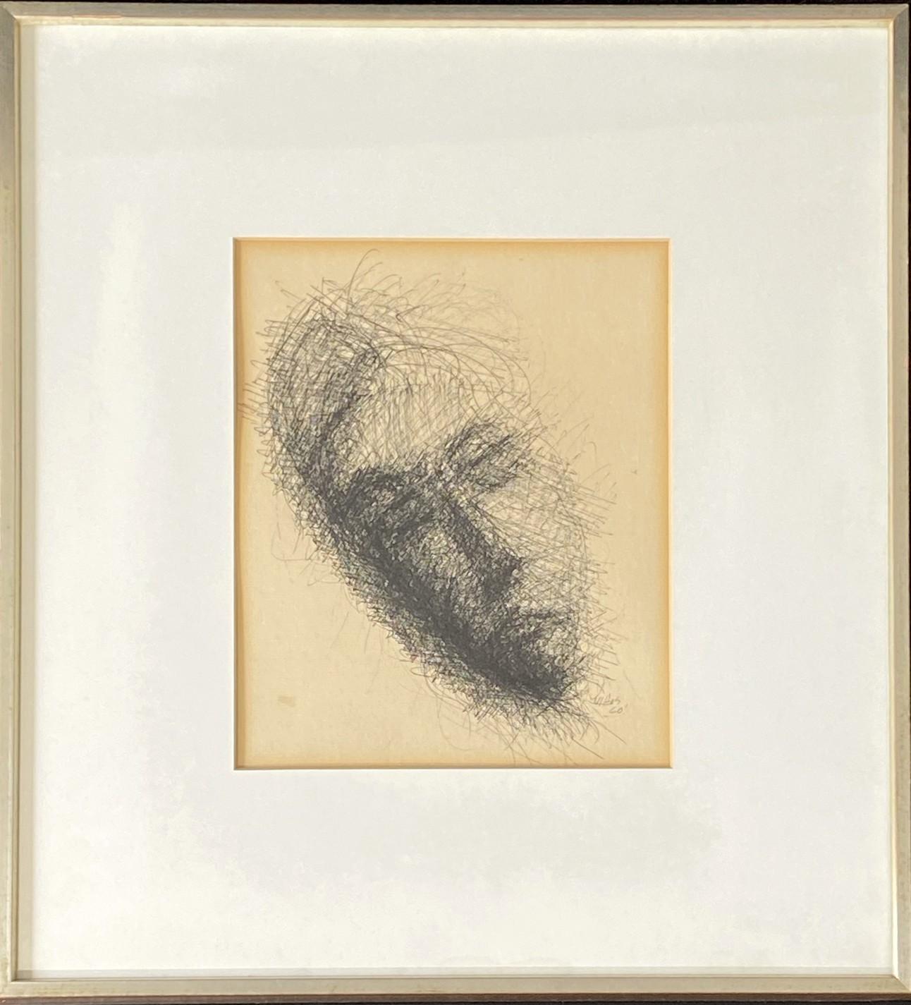 For your consideration is an intriguing ink portrait drawing, signed by George Vihos, circa 1960s. 16.5