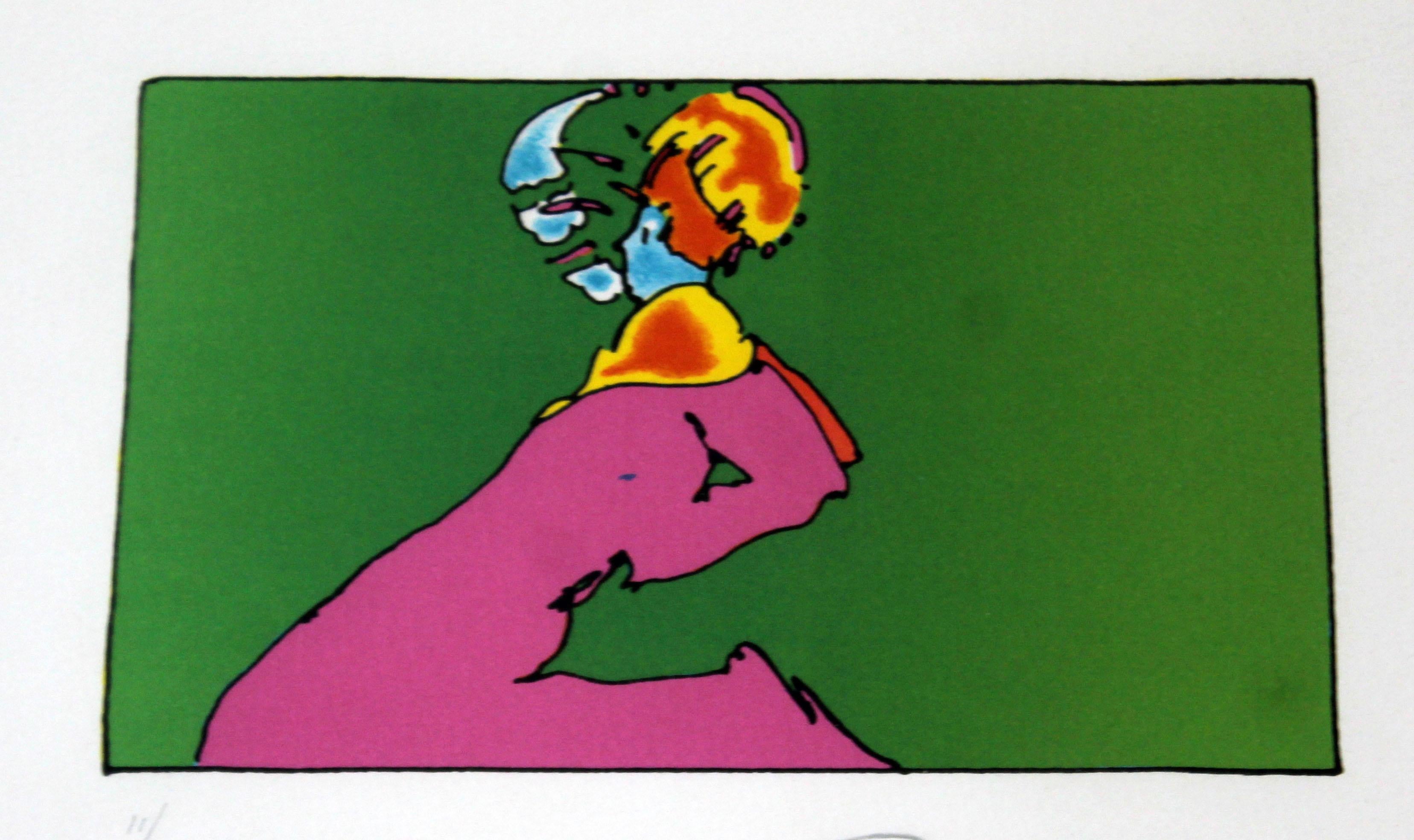 Mid-Century Modern Framed Peter Max Lithograph Signed 11/300 