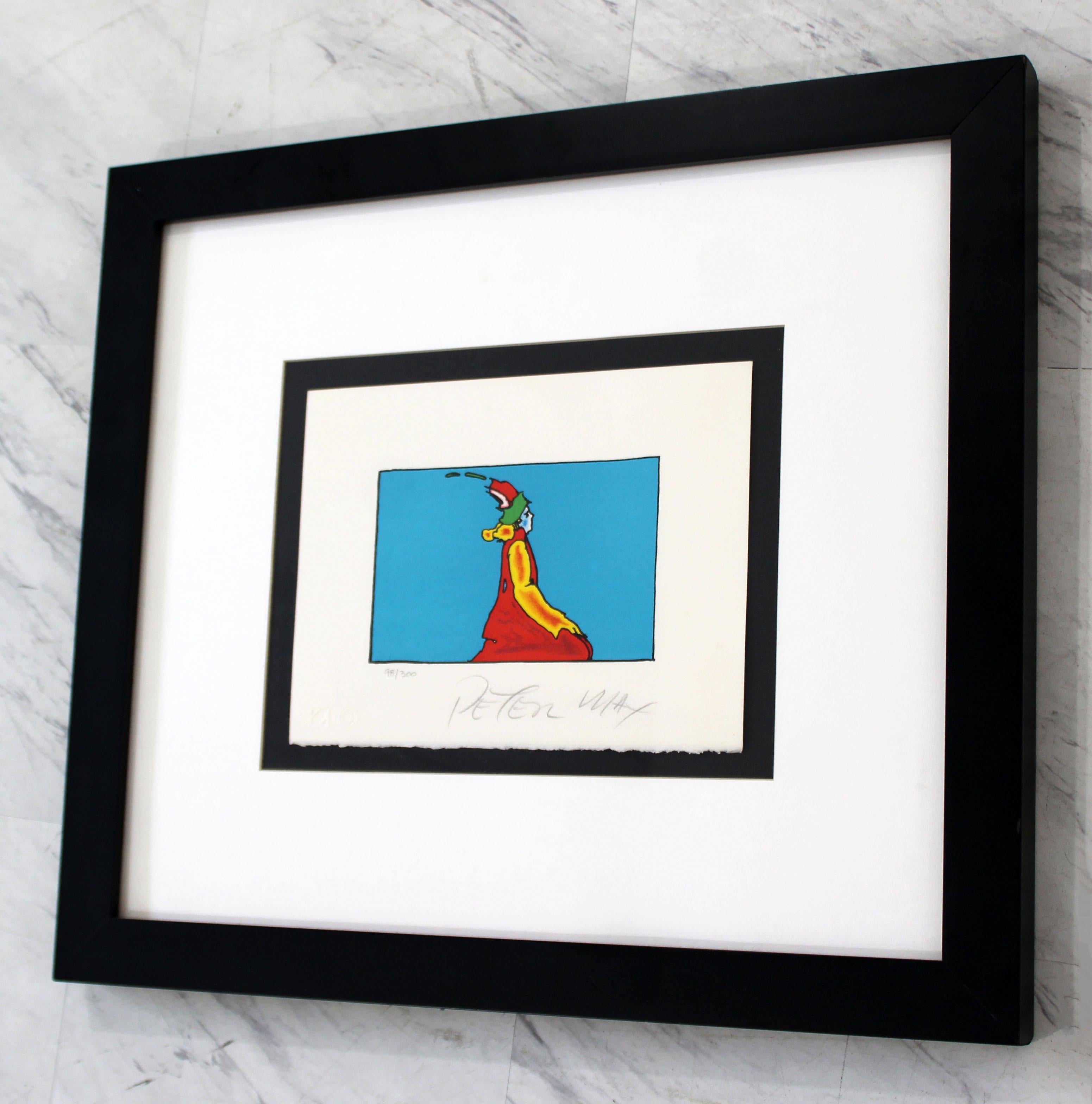 Mid-Century Modern Framed Peter Max Lithograph Signed 98/300 