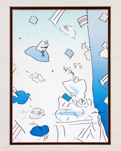 Mid-Century Modern Framed Peter Max Pencil Signed Lithograph "If" 111/280