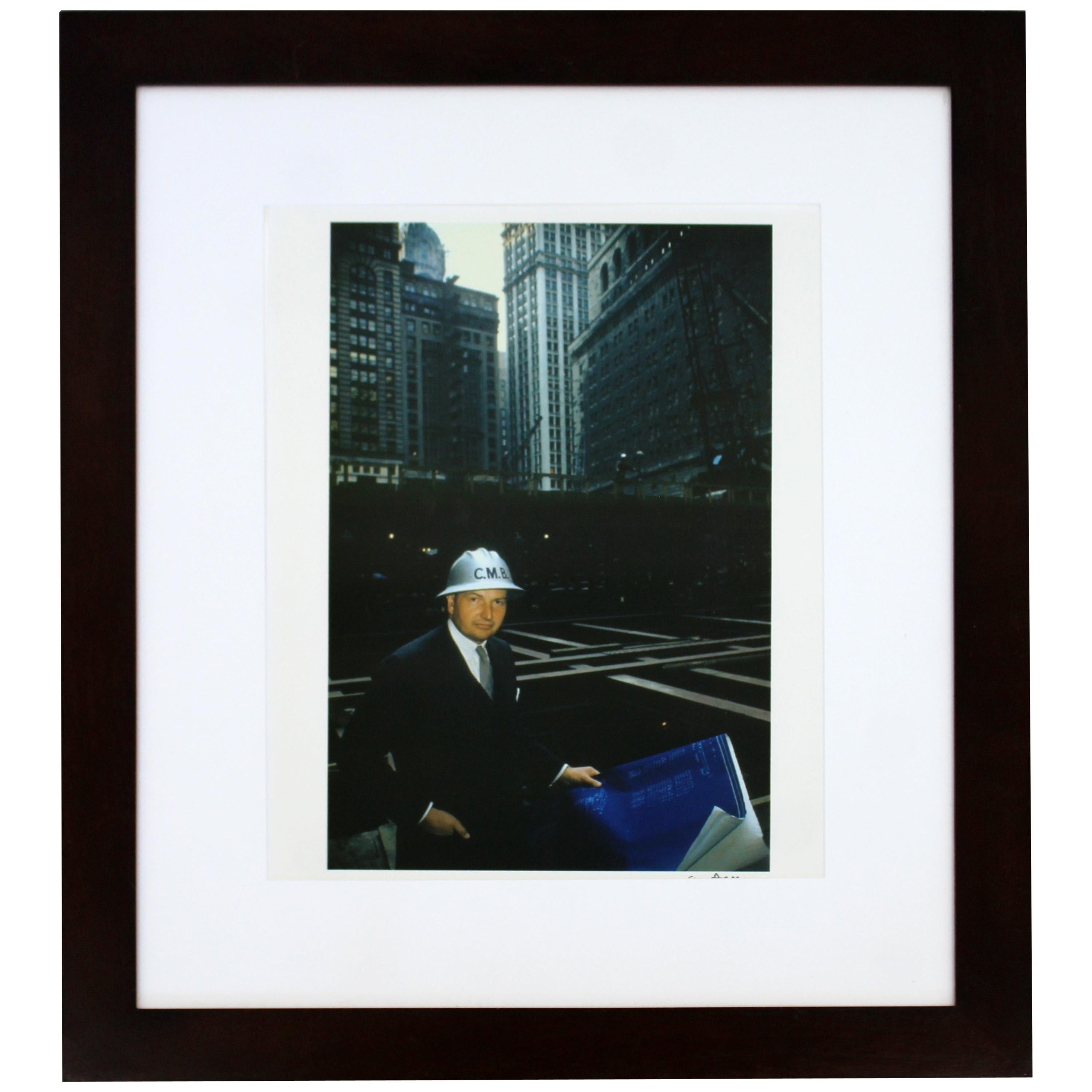 Mid-Century Modern Framed Photo Danger Banker Signed Slim Aarons Rockefeller For Sale