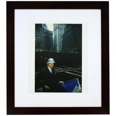 Vintage Mid-Century Modern Framed Photo Danger Banker Signed Slim Aarons Rockefeller