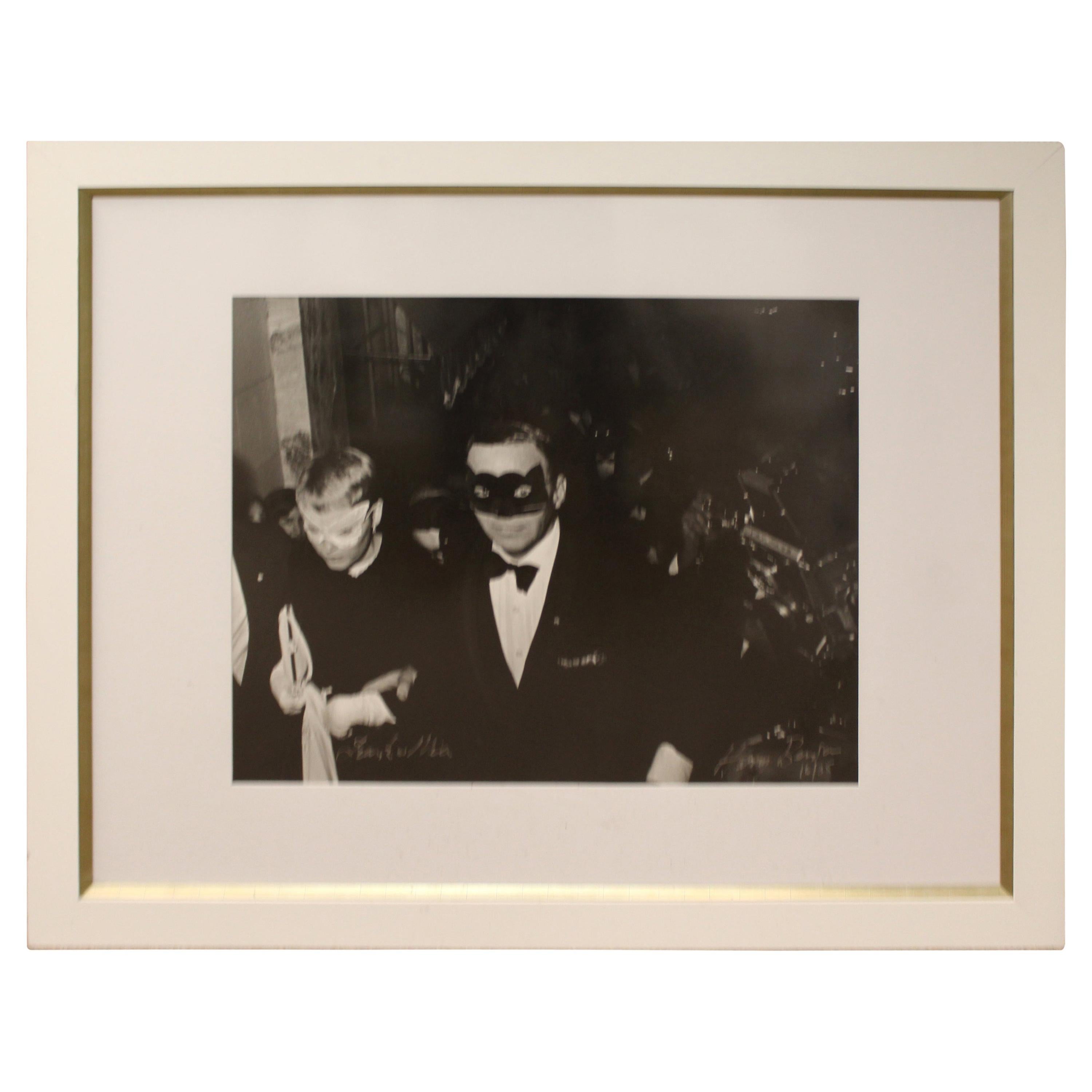 Mid-Century Modern Framed Photograph Frank & Mia Signed by Harry Benson, 1966