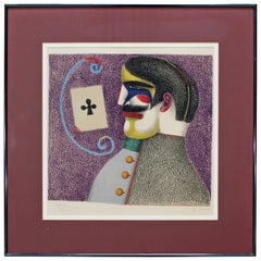 Mid-Century Modern Framed Richard Lindner Lithograph Signed 1975 42/125