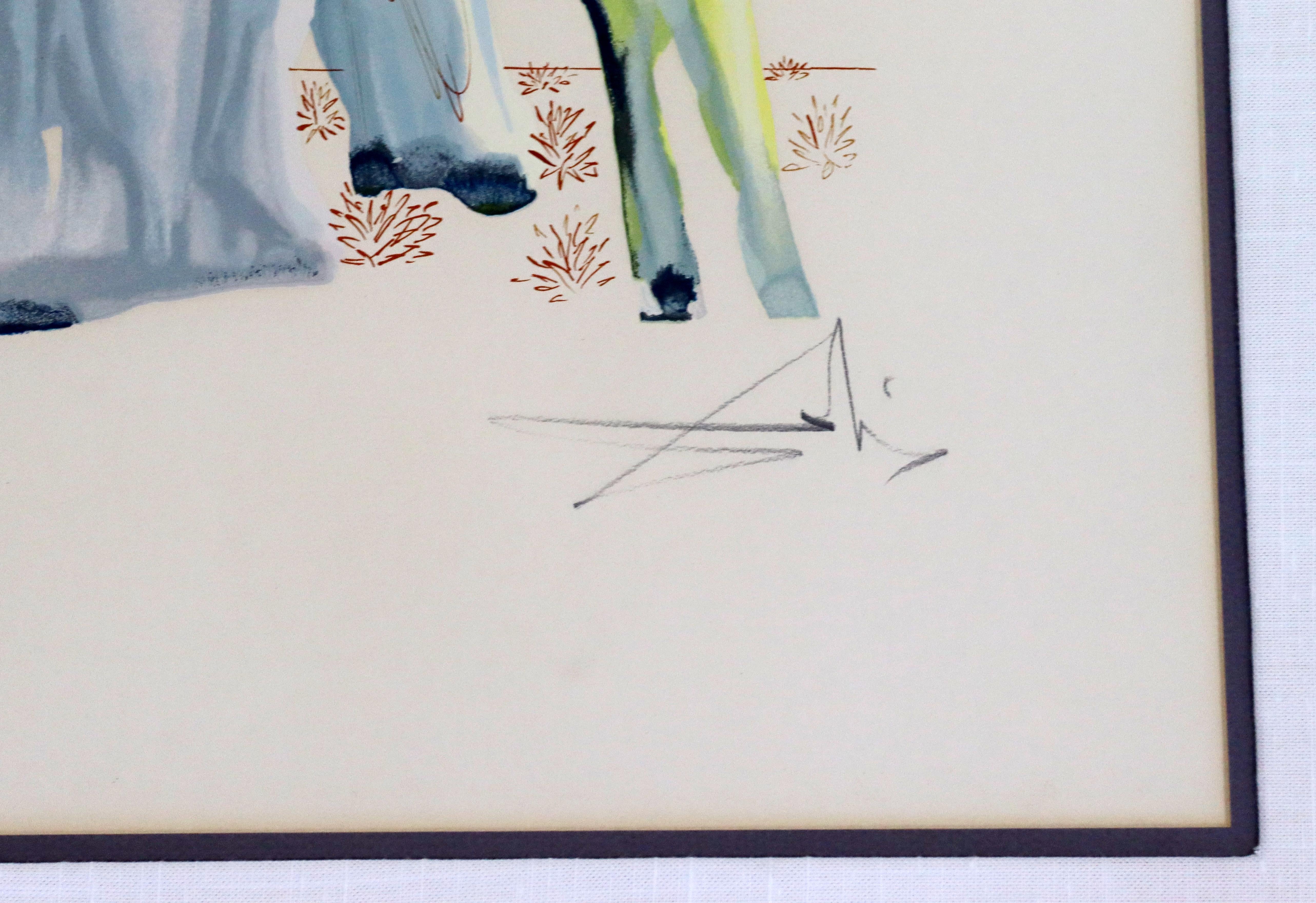 Mid-Century Modern Framed Salvador Dali Signed Lithograph 1960s La Danse 109/250 In Good Condition In Keego Harbor, MI