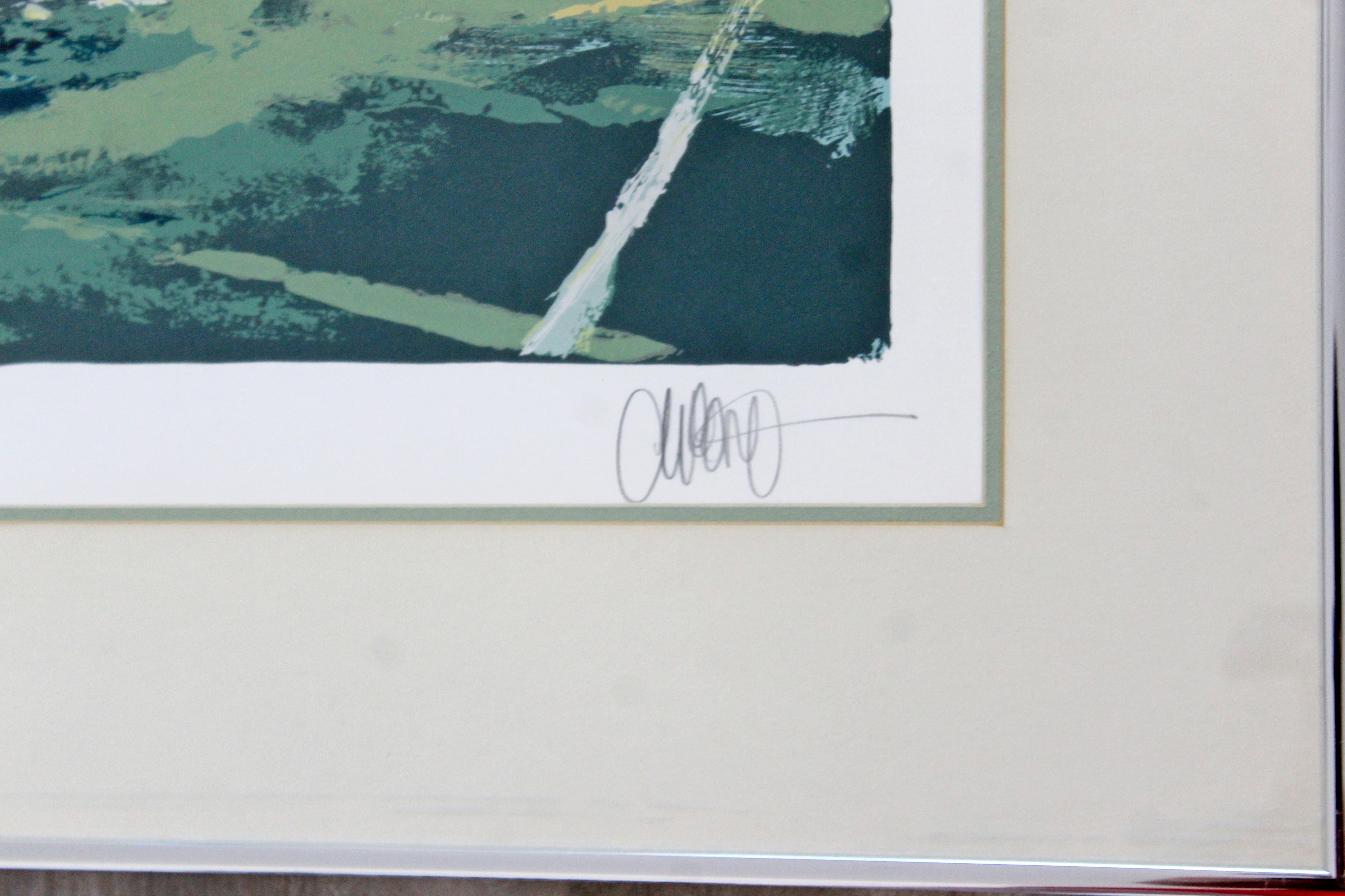 Paper Mid-Century Modern Framed Serigraph Marathon Signed Wayland Moore 1978 67/300 For Sale