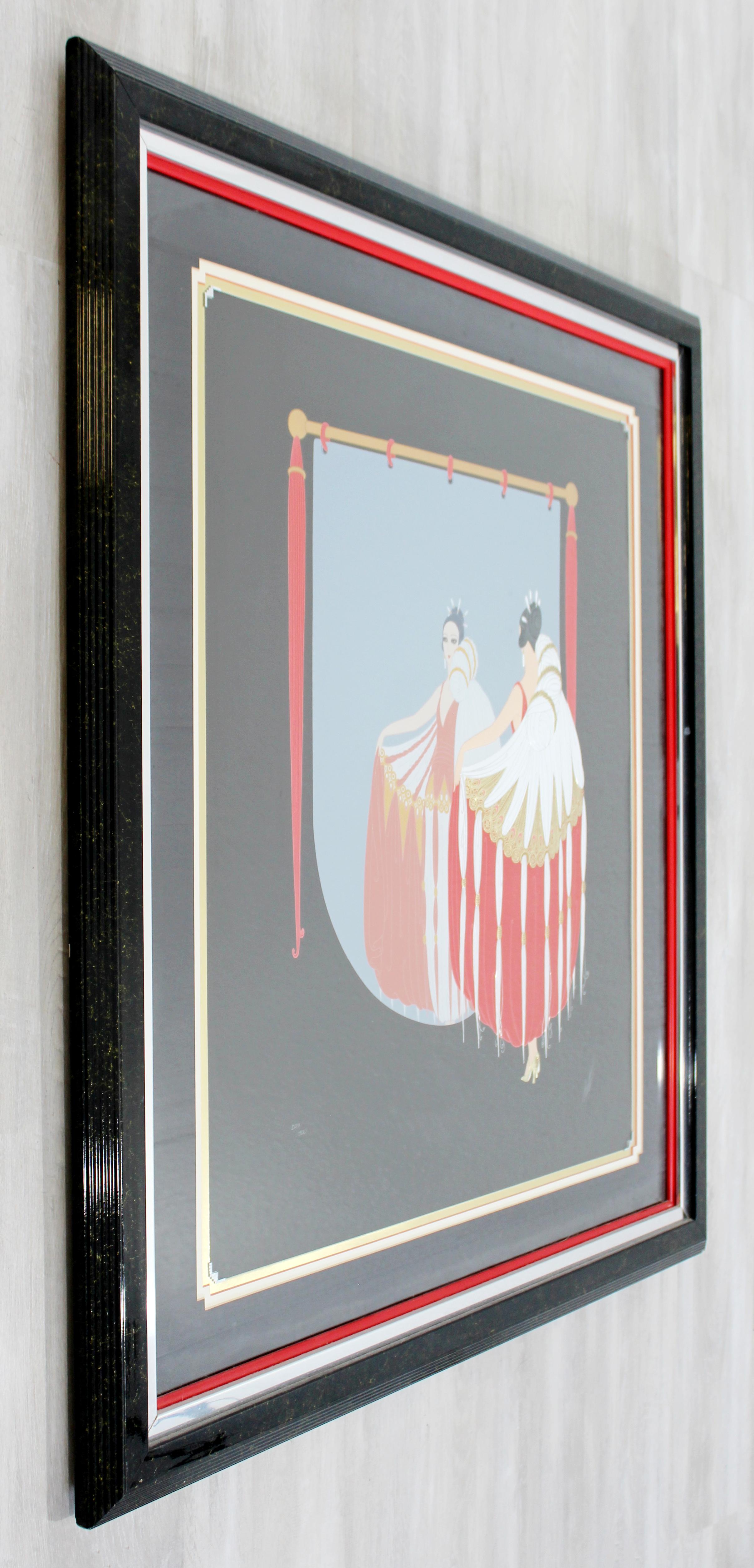 For your consideration is a framed serigraph with gold leaf, of Erte's 