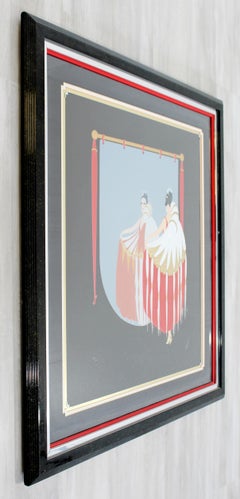 Mid-Century Modern Framed Serigraph w Gold Leaf The Mirror Signed Erte 1980s COA