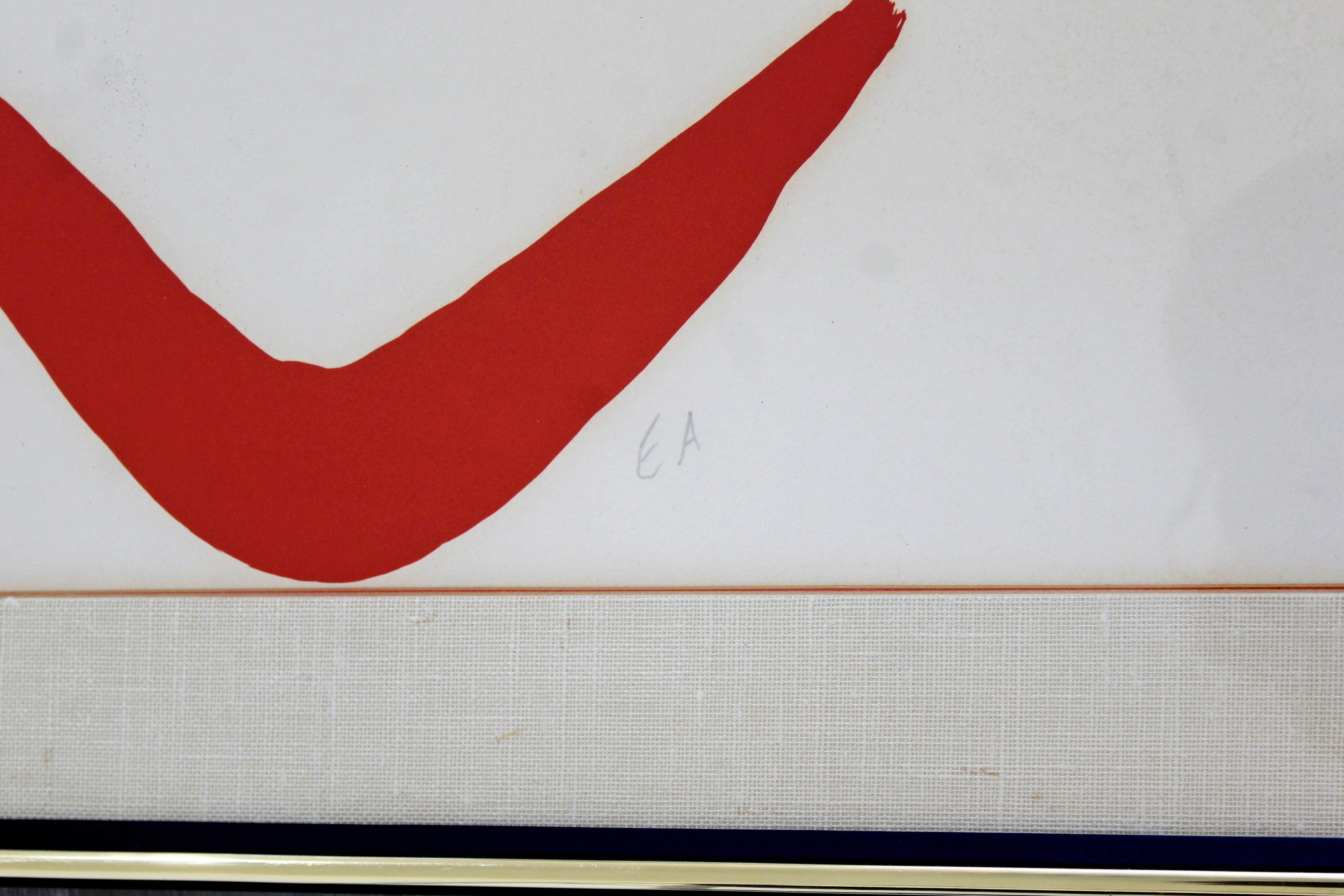Lithographie Boomerang encadrée moderne du milieu du siècle dernier signée par Alexander Calder, années 1960 Bon état à Keego Harbor, MI
