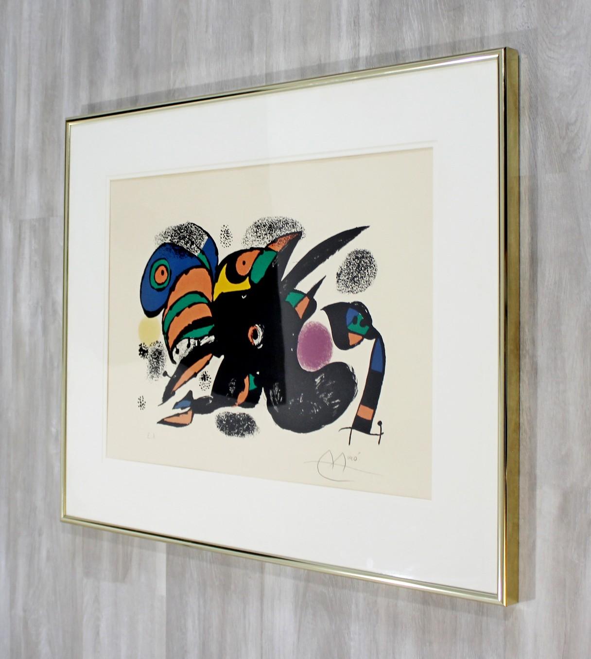Paper Mid-Century Modern Framed Signed Joan Miro San Titre Artist Proof Lithograph