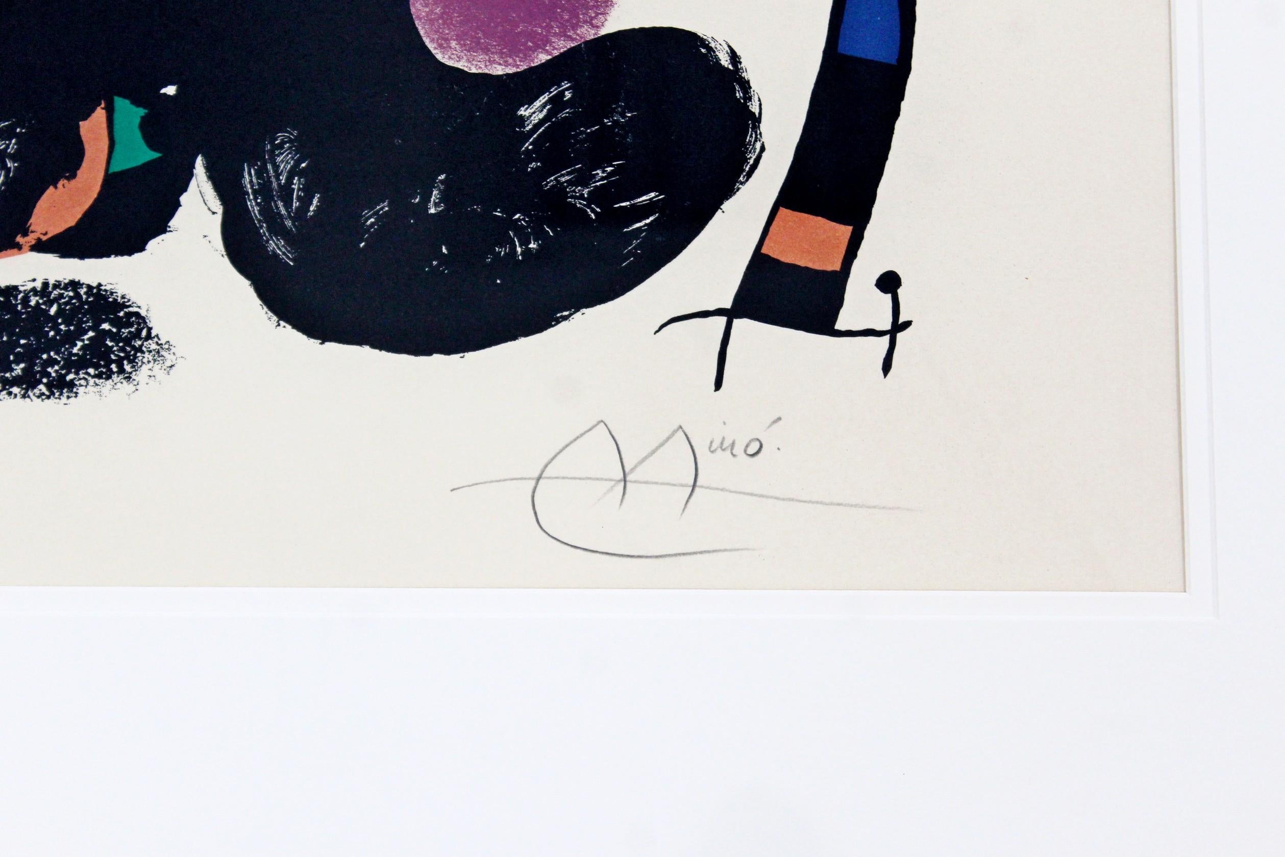 Mid-Century Modern Framed Signed Joan Miro San Titre Artist Proof Lithograph 2