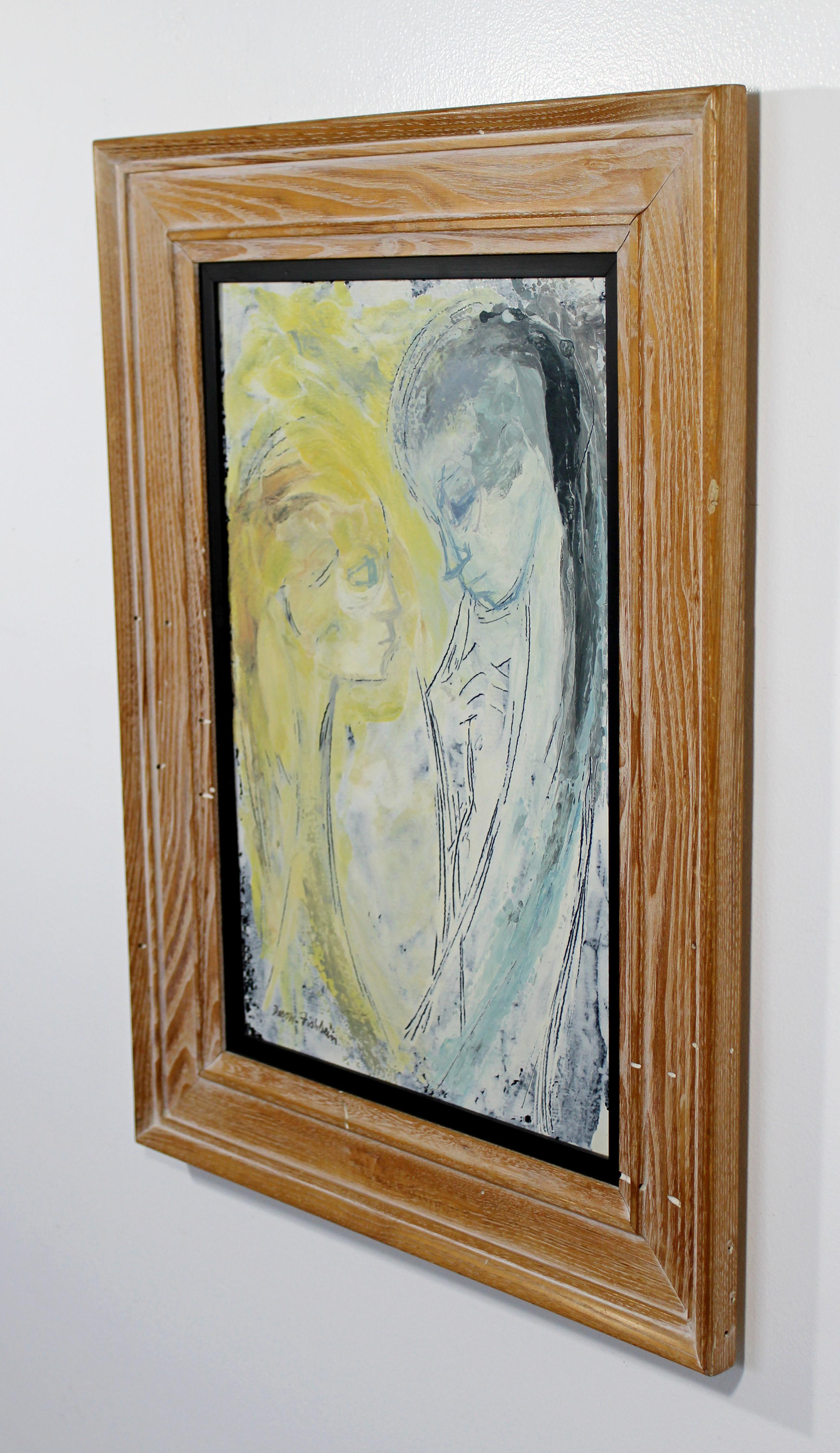 For your consideration is a deeply emotional painting by Lillian Desow-Fishbein, of an embracing couple, signed and framed. In excellent condition. The dimensions of the frame are 18.5