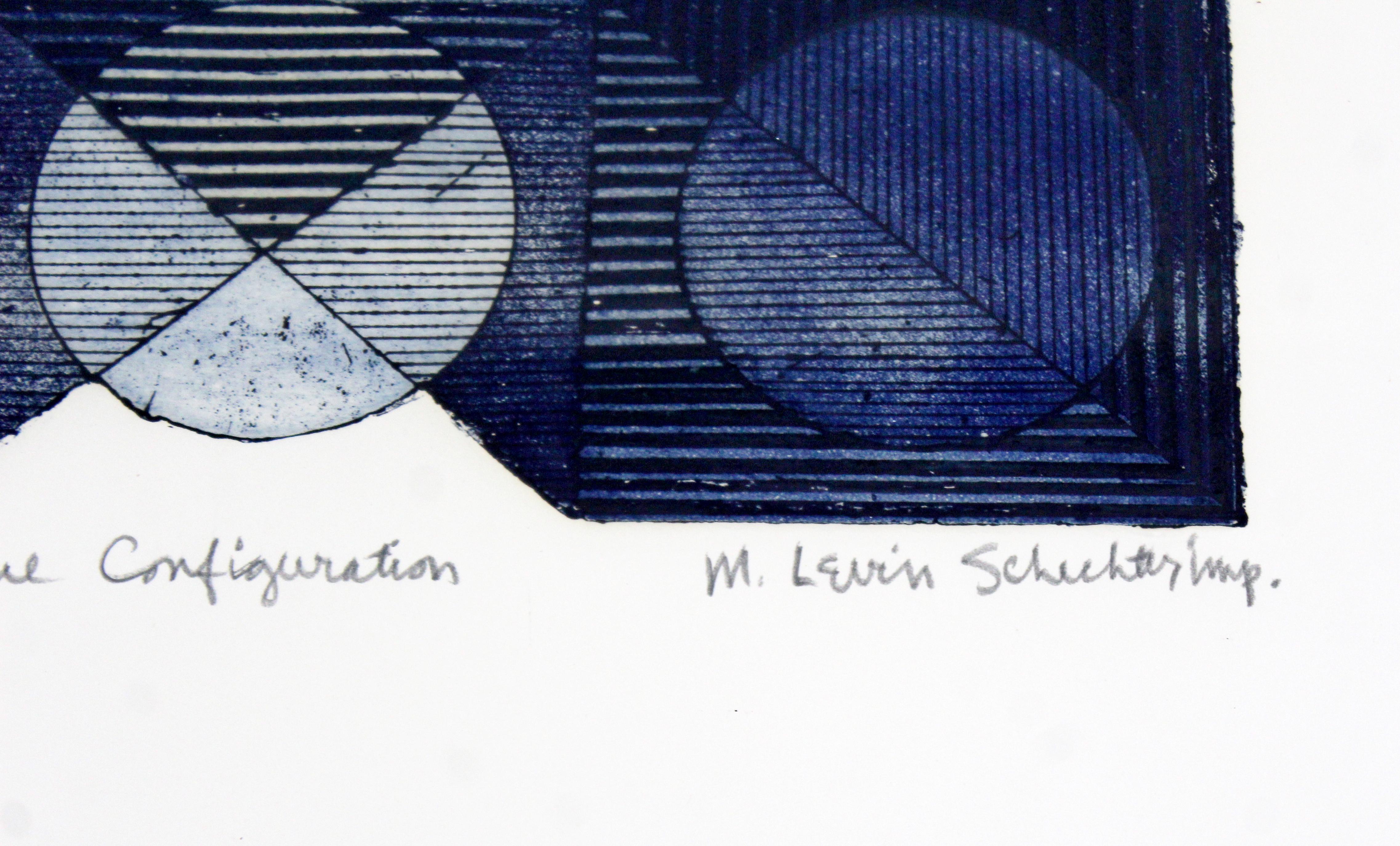 Paper Mid-Century Modern Framed Signed Marilyn Levin Schecter Aquatint Etching, 1970s