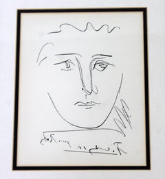 Mid-Century Modern Framed Signed Pablo Picasso Pour Robie Etching, 1950s