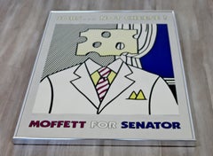 Mid-Century Modern Framed Signed Roy Lichtenstein Pop Art Poster 1970s Senator