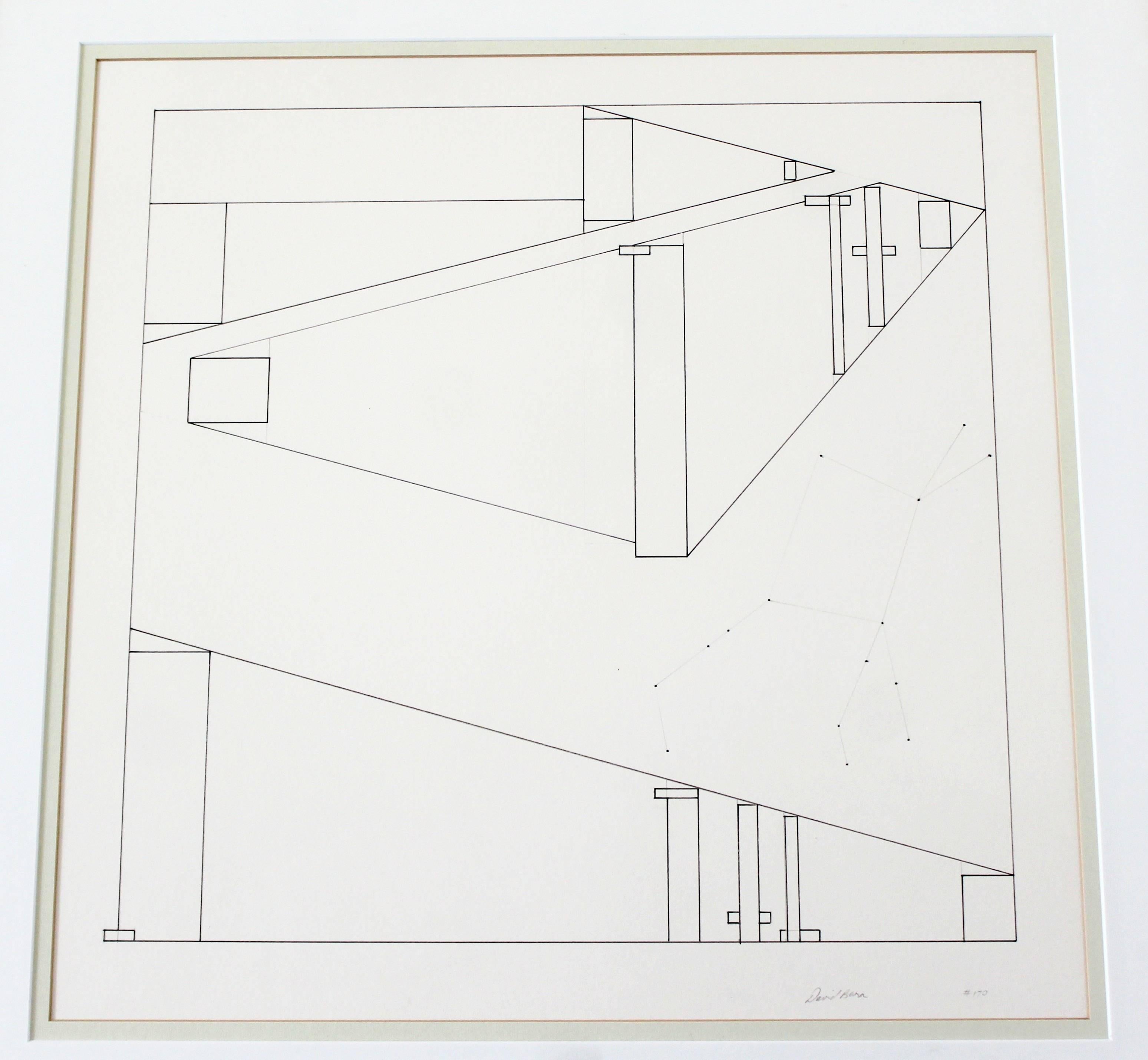 Mid-Century Modern Framed Signed Set of Three Prints by David Barr 170 Geometry 4
