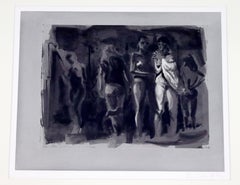 Mid-Century Modern Framed Sott Ground Etching Aquatint Signed Eric Fischl Shower