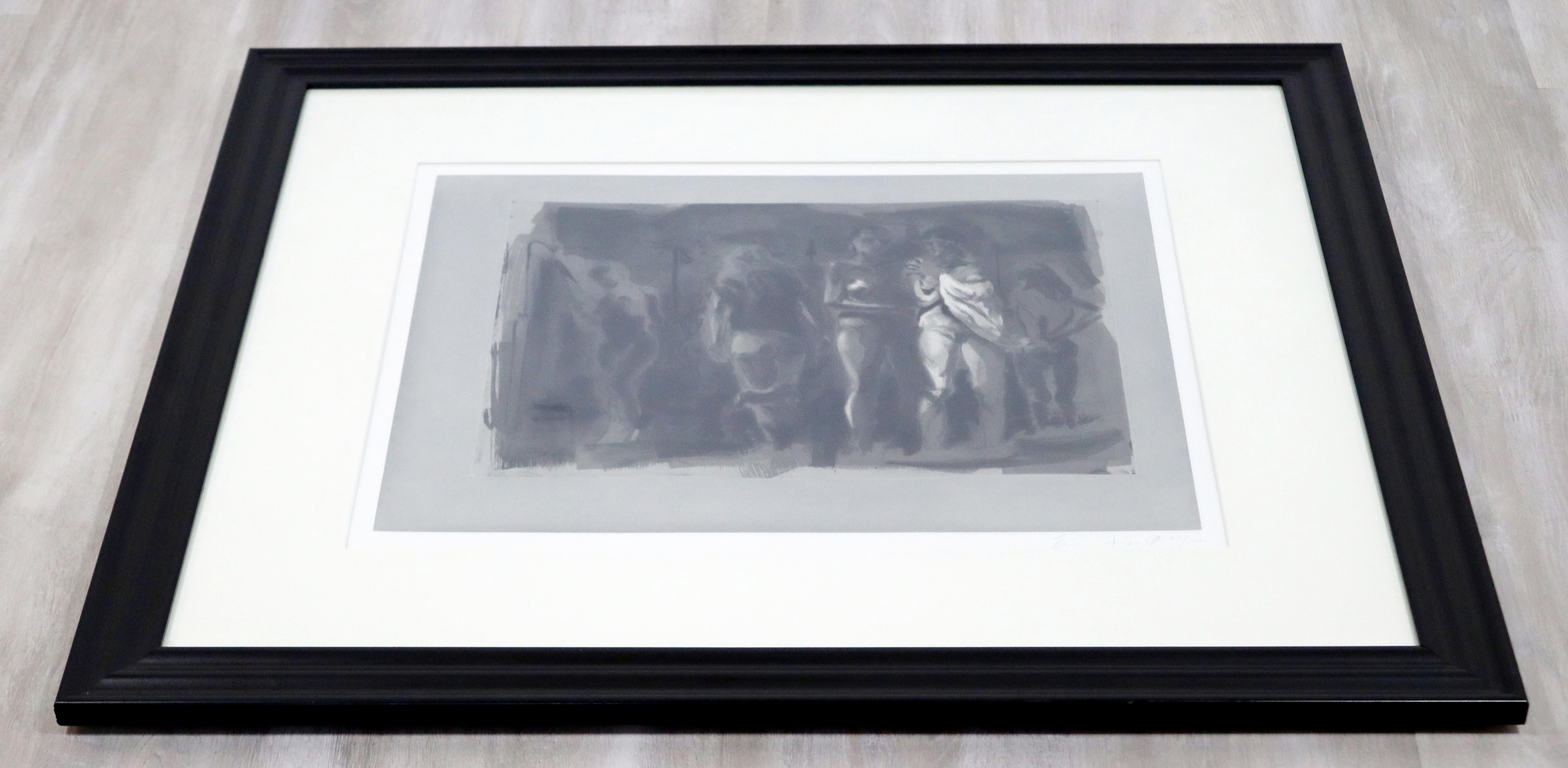 20th Century Mid-Century Modern Framed Sott Ground Etching Aquatint Signed Eric Fischl Shower For Sale