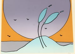 Mid-Century Modern Framed Space Flowers by Peter Max Signed and Numbered