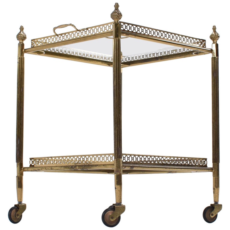 Mid-Century Modern, France, 1950, and Glas Bar Cart Trolley, from Paris at 1stDibs trolley