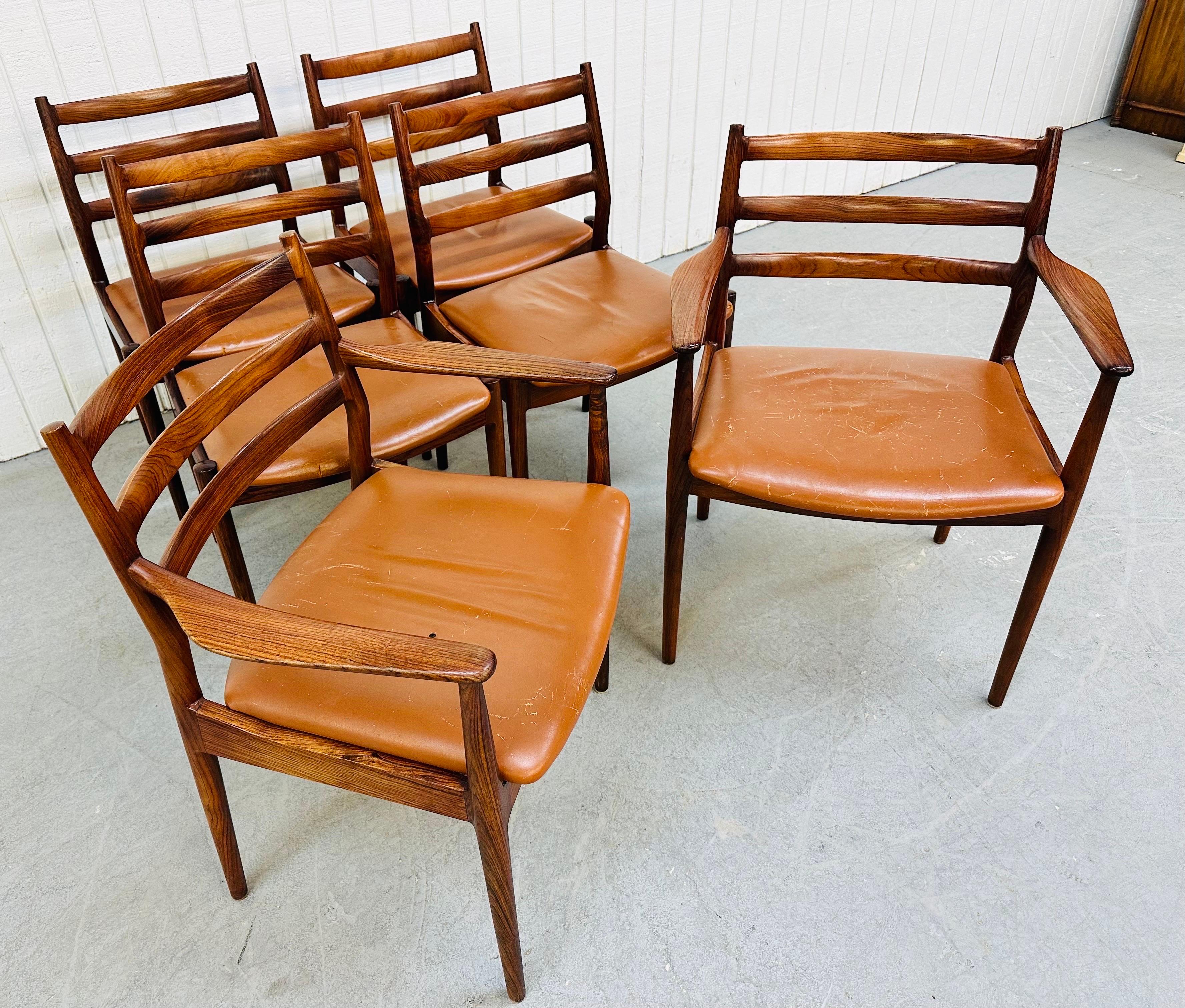 Mid-Century Modern France & Son Danish Rosewood Dining Chairs, Set of 6 In Good Condition In Clarksboro, NJ