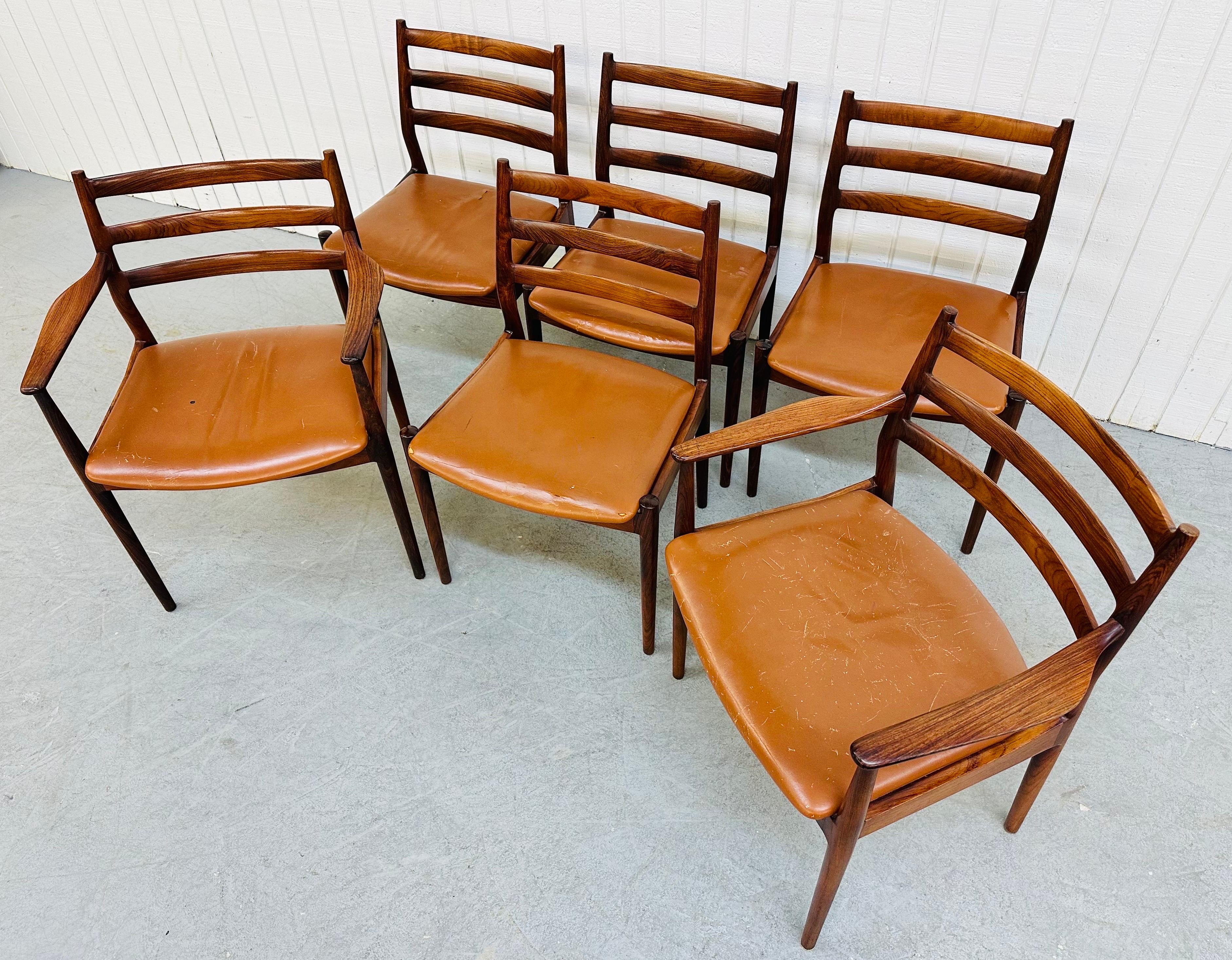 Mid-20th Century Mid-Century Modern France & Son Danish Rosewood Dining Chairs, Set of 6
