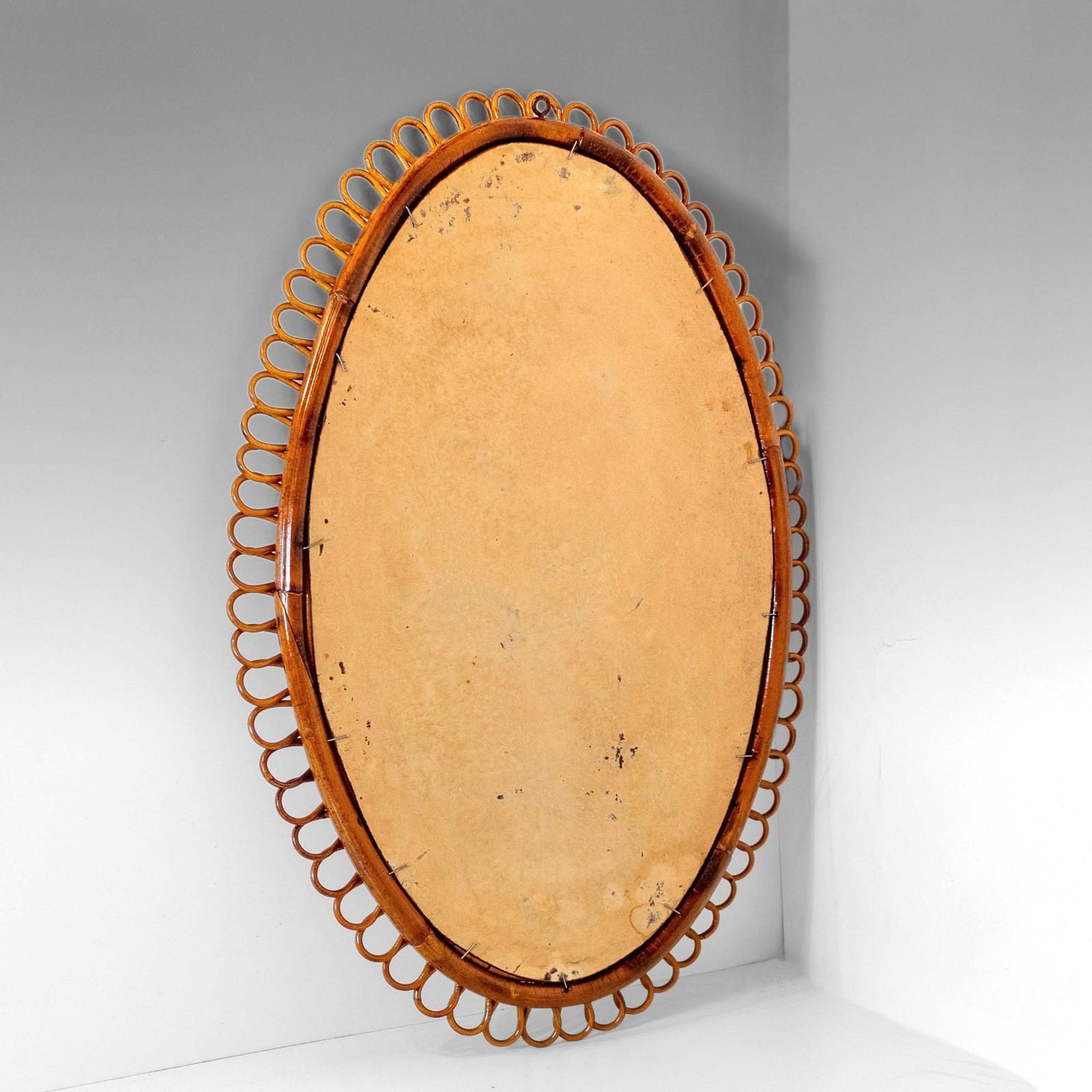 Specchio da parete in bambù di Franco Albini, Italia, 1960 in vendita 3