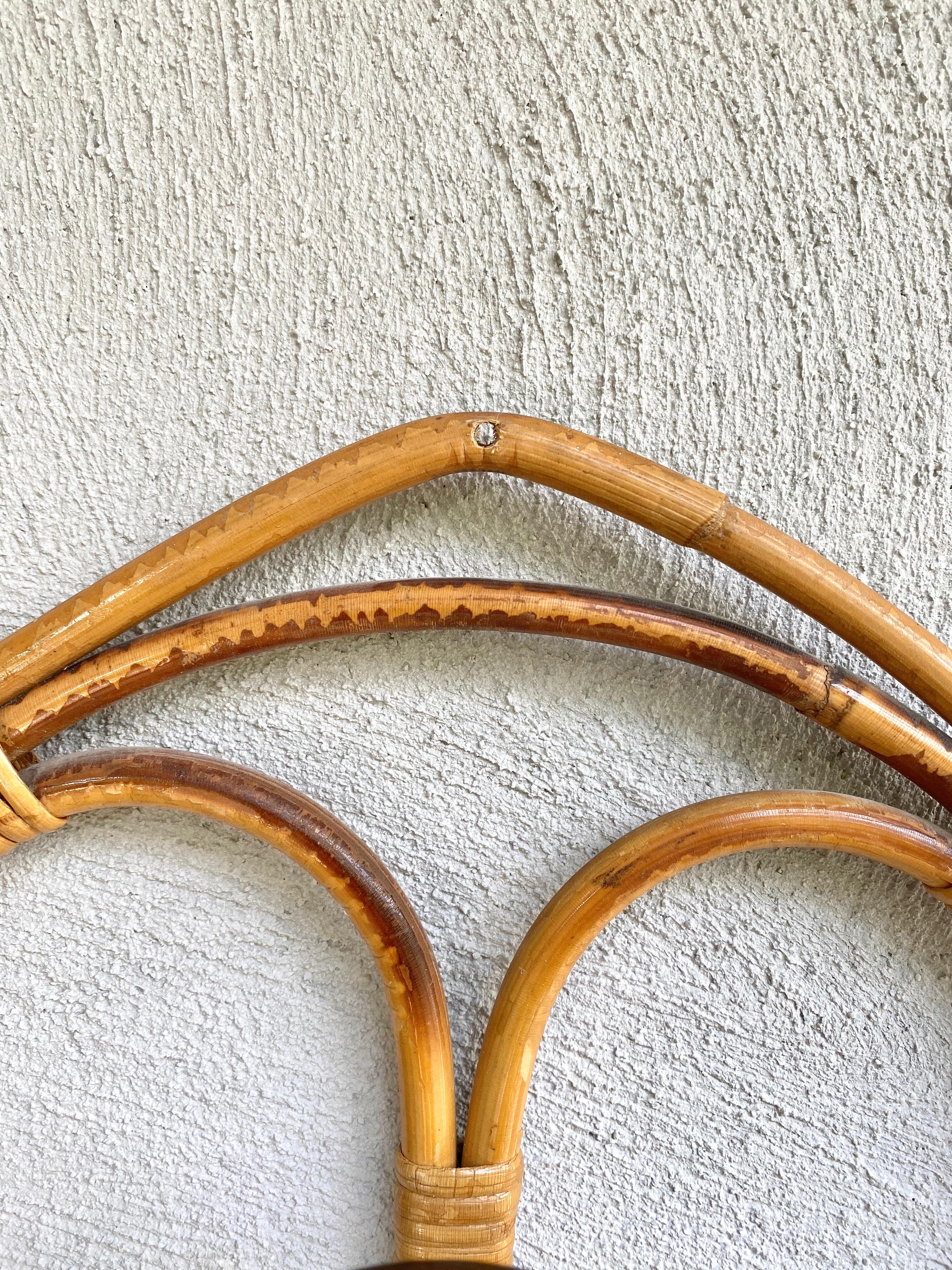 Mid-Century Modern Franco Albini Fanca Helg for Bonacina Rattan Coat Hook, 1960s 1