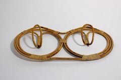 Mid-Century Modern Vintage Rattan Coat Hook Riviera Style, 1960s