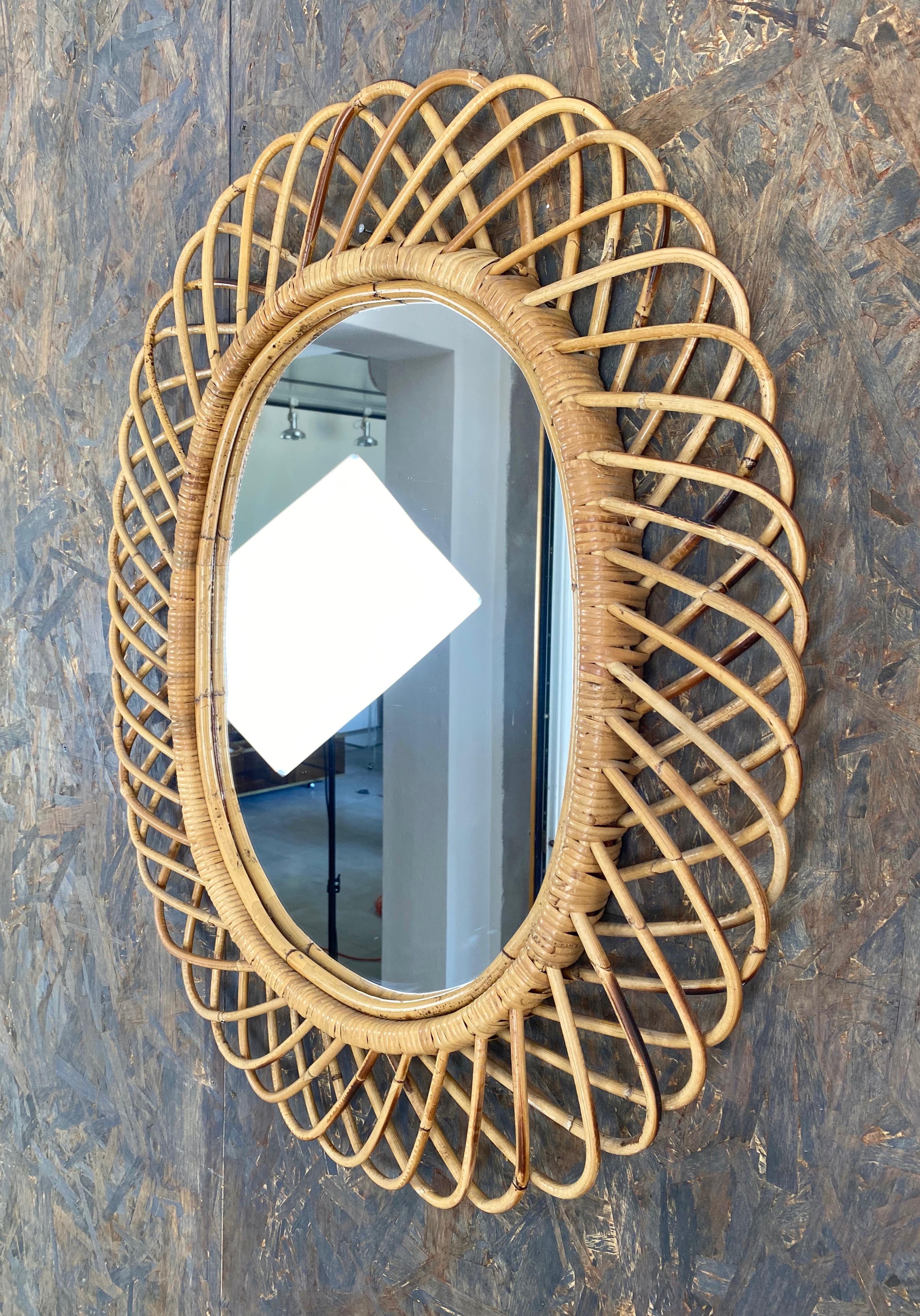 mid century oval mirror