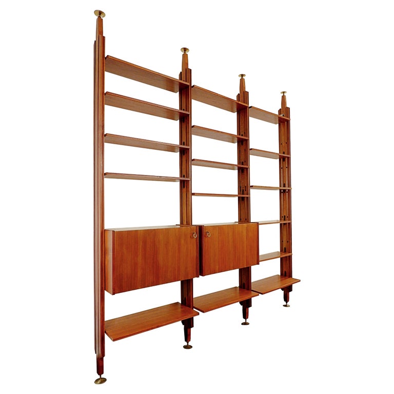 Mid Century Modern franco Albini style Wall Unit - Italy 1960s at 1stDibs