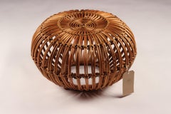 Mid-Century Modern Franco Albini Wicker Ottoman, Stool or Side Table 'B'