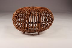 Mid-Century Modern Wicker Ottoman, Stool or Side Table