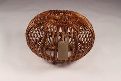 Mid-Century Modern Wicker Ottoman, Stool or Side Table