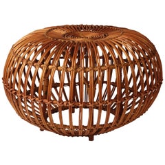 Mid-Century Modern Franco Albini Wicker Ottoman, Stool or Side Table