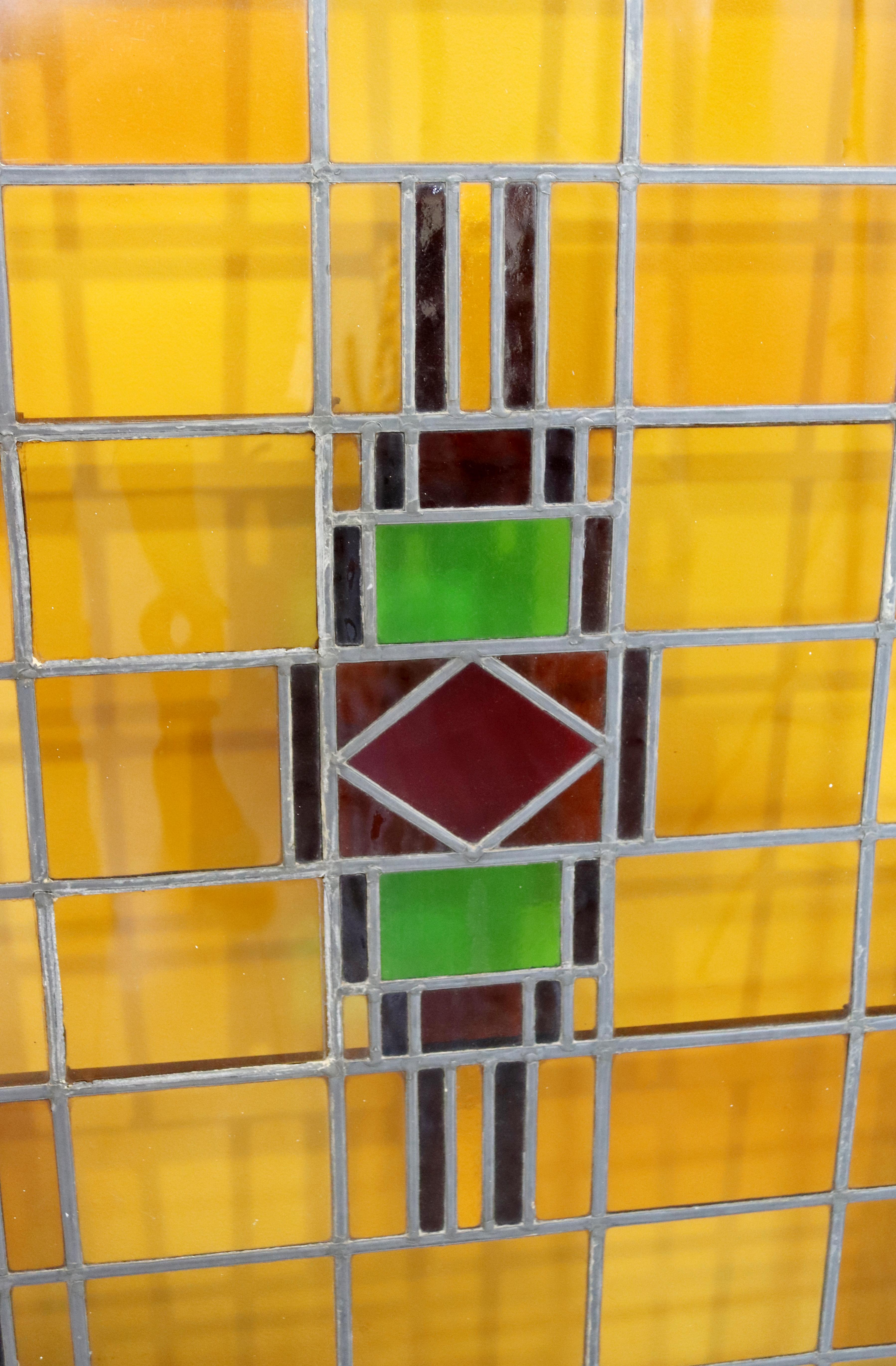 For your consideration is a stupendous, stained glass window art sculpture, design by Frank Lloyd Wright. In very good vintage condition. The dimensions are 32