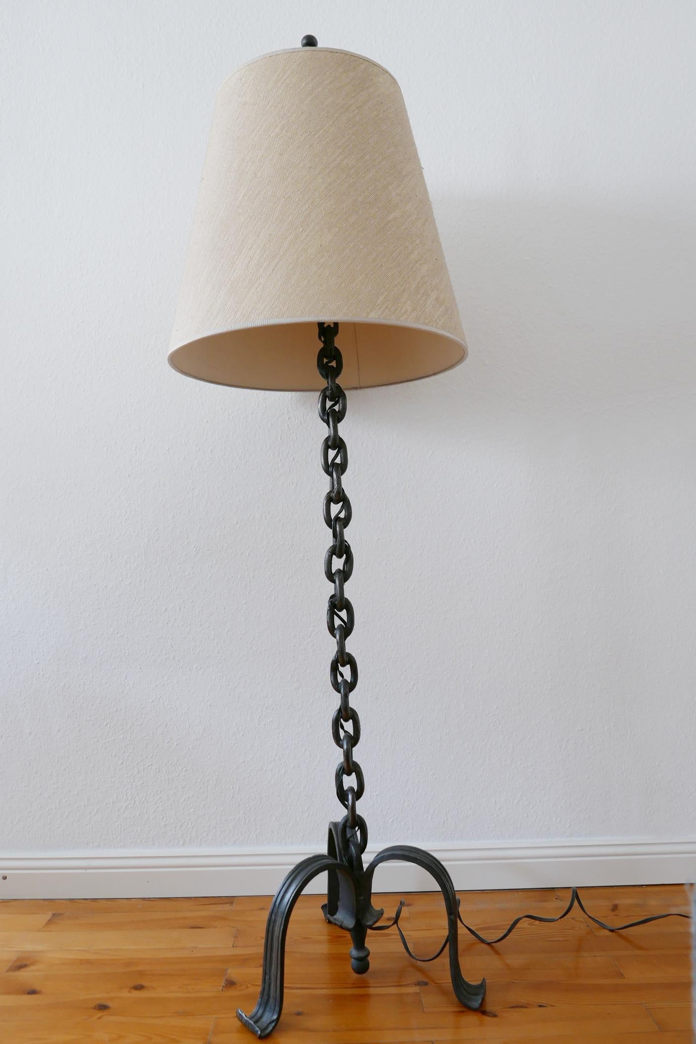Mid-Century Modern Franz West Style Wrought Iron Chain Floor Lamp 1960s, Germany For Sale 6